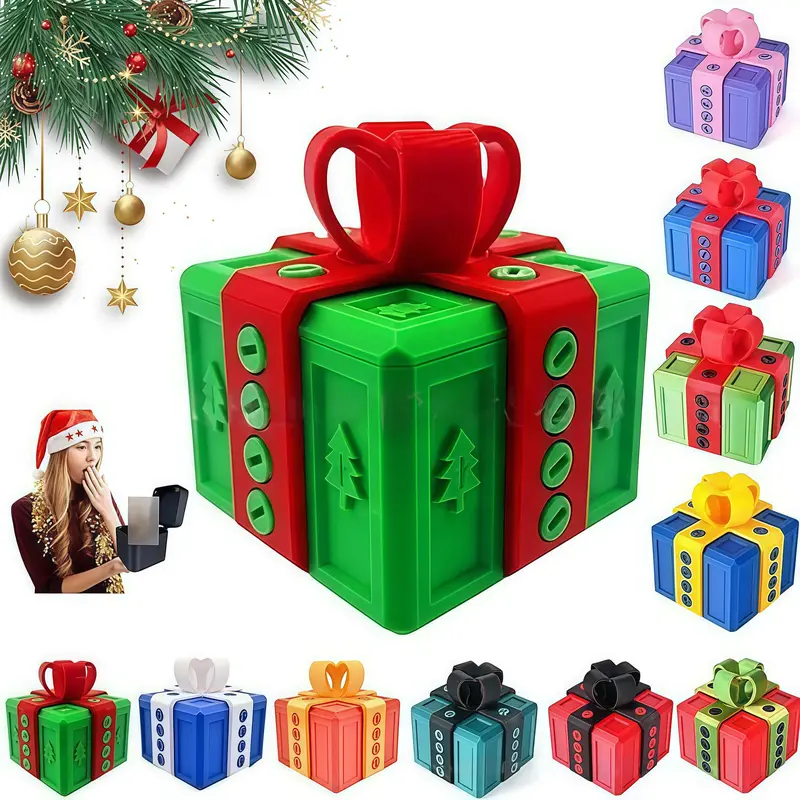 Prank Box Decoration - Funny Middle Finger Screw Challenge, Stress-Relief Puzzle Gift Box with Screws & Hidden Lock, Must-Have Christmas 3D Printed Gag Gift Humor Humorous