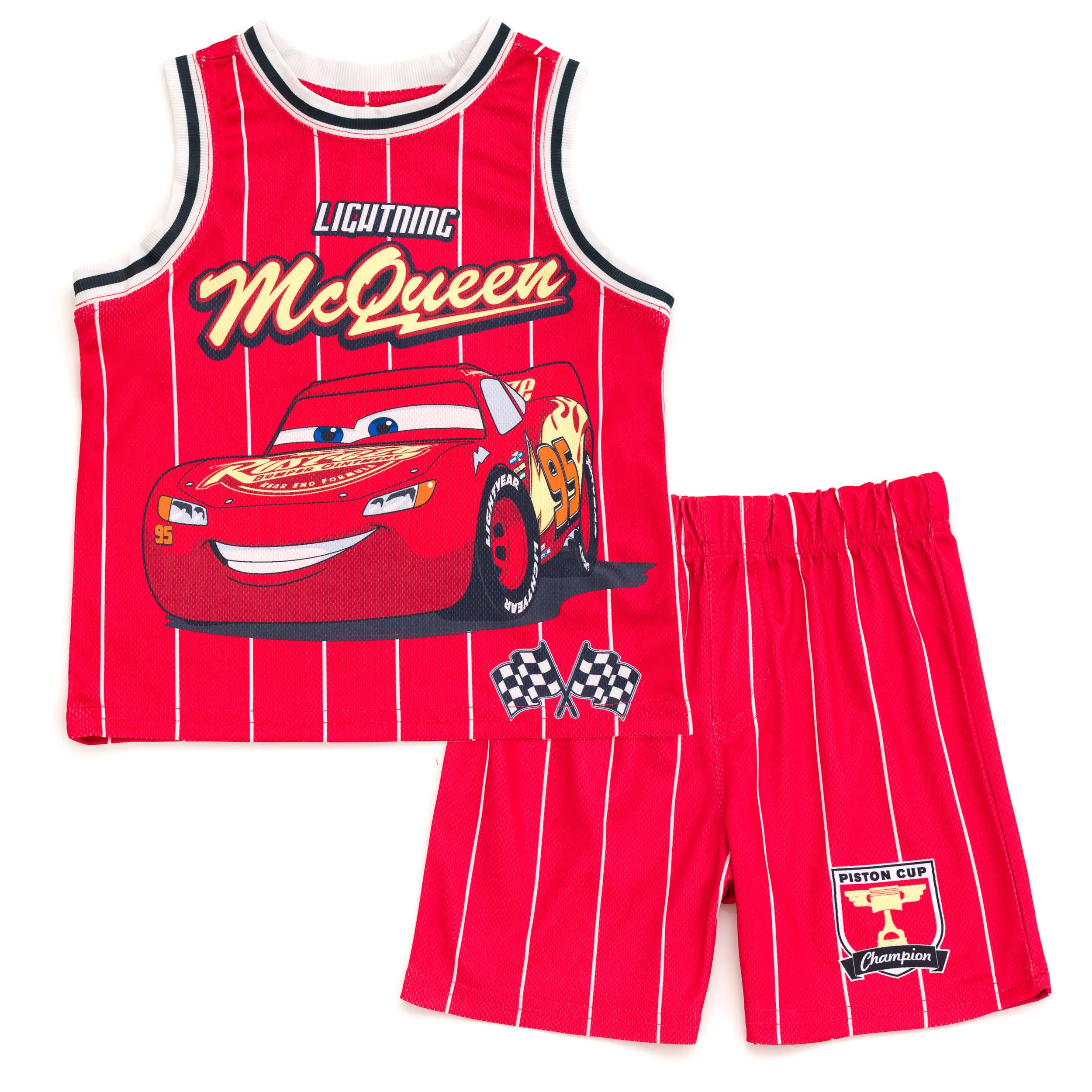 Disney Pixar Boys' Athletic 2-Piece Basketball Jersey and Shorts Set Toddler to Big Kid