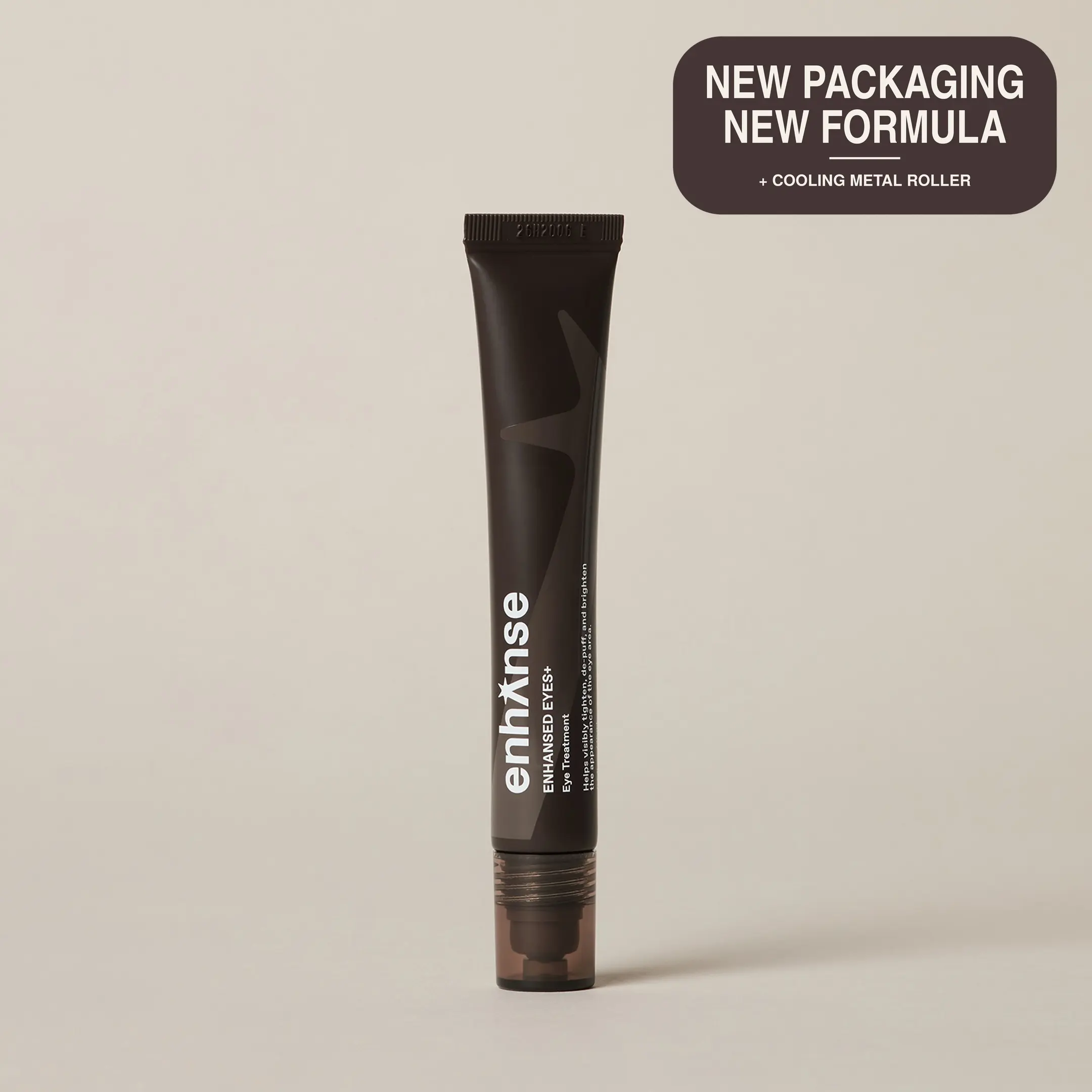 Enhanse | Enhansed Eyes+ [NEW FORMULA & PACKAGING] | Under Eye Treatment for Men | Firming & Depuffing Eye Roller for Under Eye Bags, Instant Tightening, Smooths Fine Lines, Brightens Tired-Looking Eyes, Hydrating, Cooling Metal Roller, Fragrance-Free