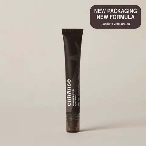 Enhanse | Enhansed Eyes+ [NEW FORMULA & PACKAGING] | Under Eye Treatment for Men | Firming & Depuffing Eye Roller for Under Eye Bags, Instant Tightening, Smooths Fine Lines, Brightens Tired-Looking Eyes, Hydrating, Cooling Metal Roller, Fragrance-Free