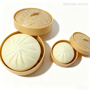 Squishy Dumpling Stress Balls for Adults, Dumpling Squishy Toys for Kids, Dumpling Fidget Sensory Toy, Squeeze Dough Ball Stress Relief Toy, Stretchy Stress Ball Squish Toys