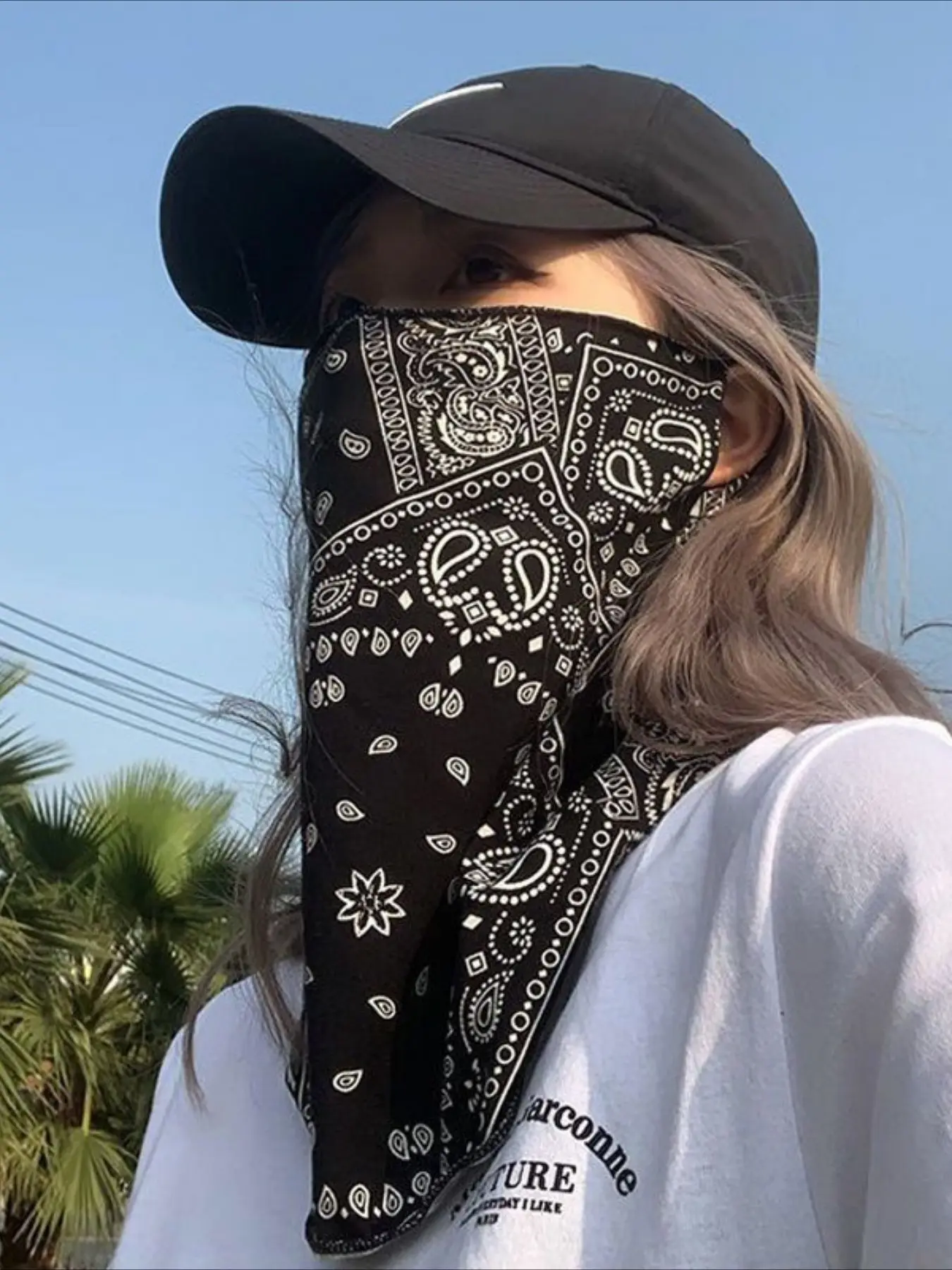 Outdoor Cycling Ear Protection Mask, Neck Guard Face Towel, Ice Silk Hanging Ears Neck Scarf, Motorcycle Riding Face Cover