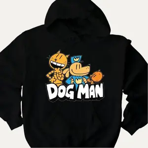 World Book Day DogMan Police Hoodie – fun and cozy hoodie featuring Dogman and Cat Kid characters. Perfect for young readers and fans celebrating World Book Day