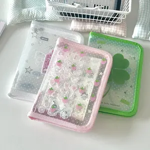 Cute A6 Stationery Storage Folder File PP Twill Zipper Pouch Document Bag Zip File Folder School Office Supplies