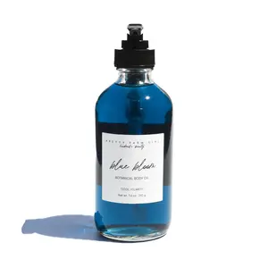 Blue Bloom Natural Botanical Body Oil - Calming Relief for Irritated & Tired Skin with Blue Tansy Chamomile & Peppermint 7.4 oz