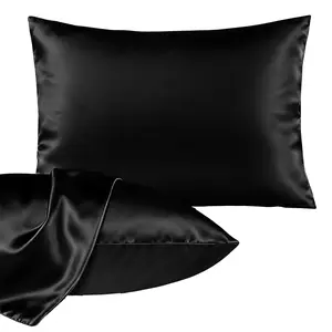 XAKING 2-Pack Satin Pillowcases for Hair and Skin - Silky Soft Cooling Envelope Closure, Breathable Durable Bedding, Bed Accessories, Queen/King Size Year-Round Use