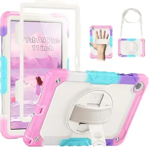 Shockproof Case For Samsung Galaxy Tab A11/A9 8.7'' Tab A11 Plus 11'', Full-Body Drop Protection Case with Screen Protector Pencil Holder [360° Rotating Hand Strap] &Stand
