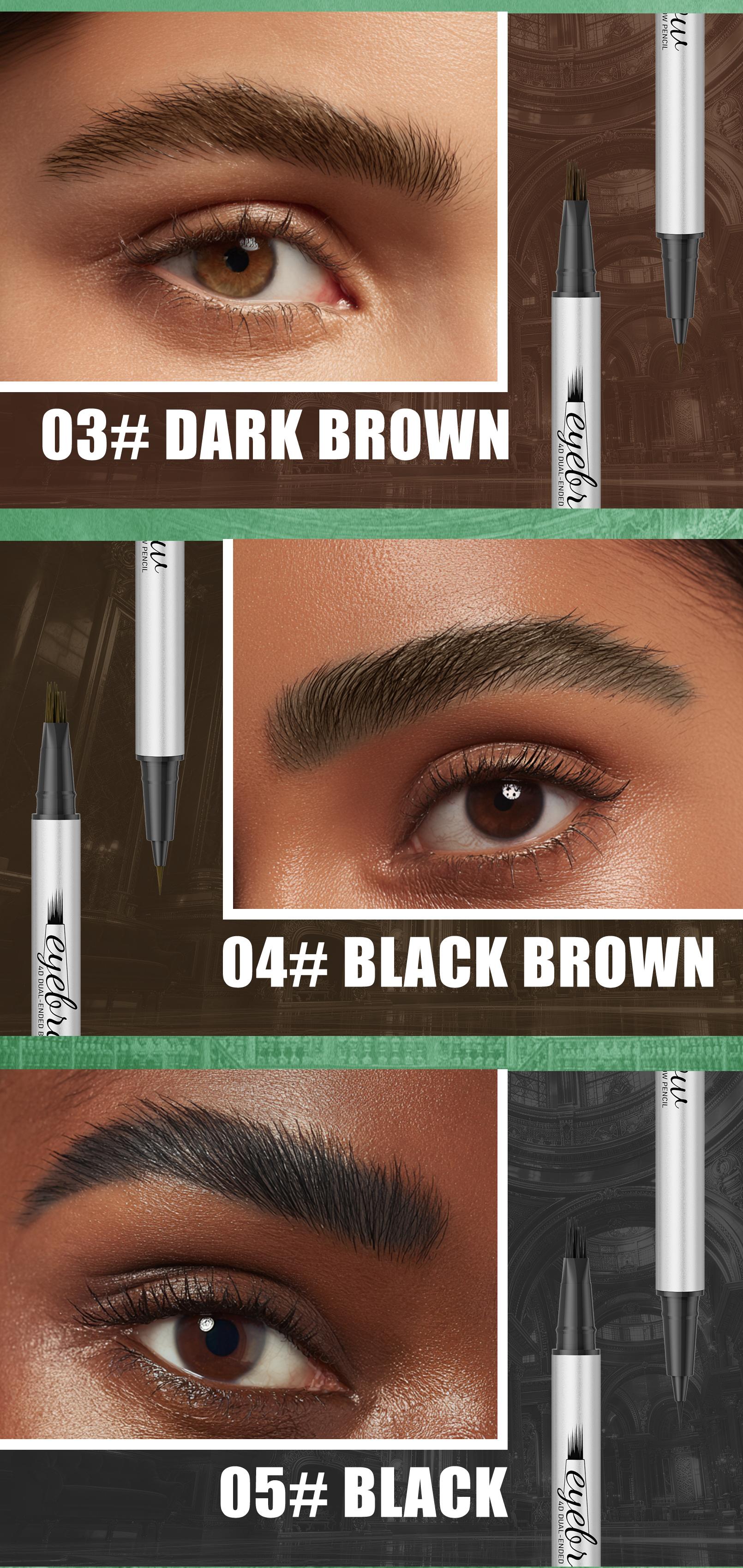 2-in-1 Dual Head 4D Eyebrow Pen with Micro Fork Tip & Fine Brush Tip, Waterproof Long Wear Brow Pencil for Hair Like Natural Strokes, Easy Brow Filling, Shaping & Blending for Beginners Soft Glam Look. 2-in-1 Dual Head 4D Eyebrow Pen with Micro Fork Tip & Fine Brush Tip, Waterproof Long Wear Brow Pencil for Hair Like Natural Strokes, Easy Brow Filling, Shaping & Blending for Beginners Soft Glam Look.