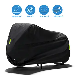 190T Oxford Motorcycle Cover, Waterproof All Weather Protector with Lock Hole & Reflective Strip for Motorcycles and Scooters
