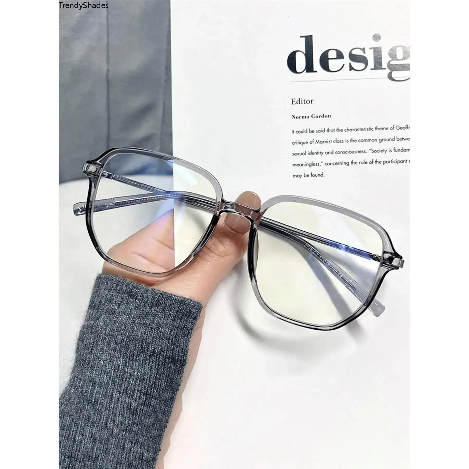 Simple Anti-blue Light Square Frame Eyeglasses for Women, Fashion Tortoiseshell Pattern Eyeglasses for Work, Daily Wear, Student Daily Use