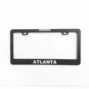 Black Stainless Steel GEORGIA ATLANTA License Plate Frame | State Pride Car Decor