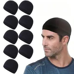 9pcs Black Skull Polyester Caps, Cooling Lightweight Breathable Sweat-Wicking Quick-Drying Hiking Hats for Outdoor Sports, Hiking, Hiking Hat, Polyester Cap