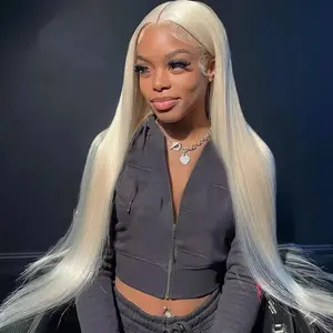 Tahikie 30 Inch 613 Blonde Human Hair Lace Front Wig 13x6 HD Transparent Swiss Lace Pre-Plucked Natural Hairline Straight 200% Density Medium Size