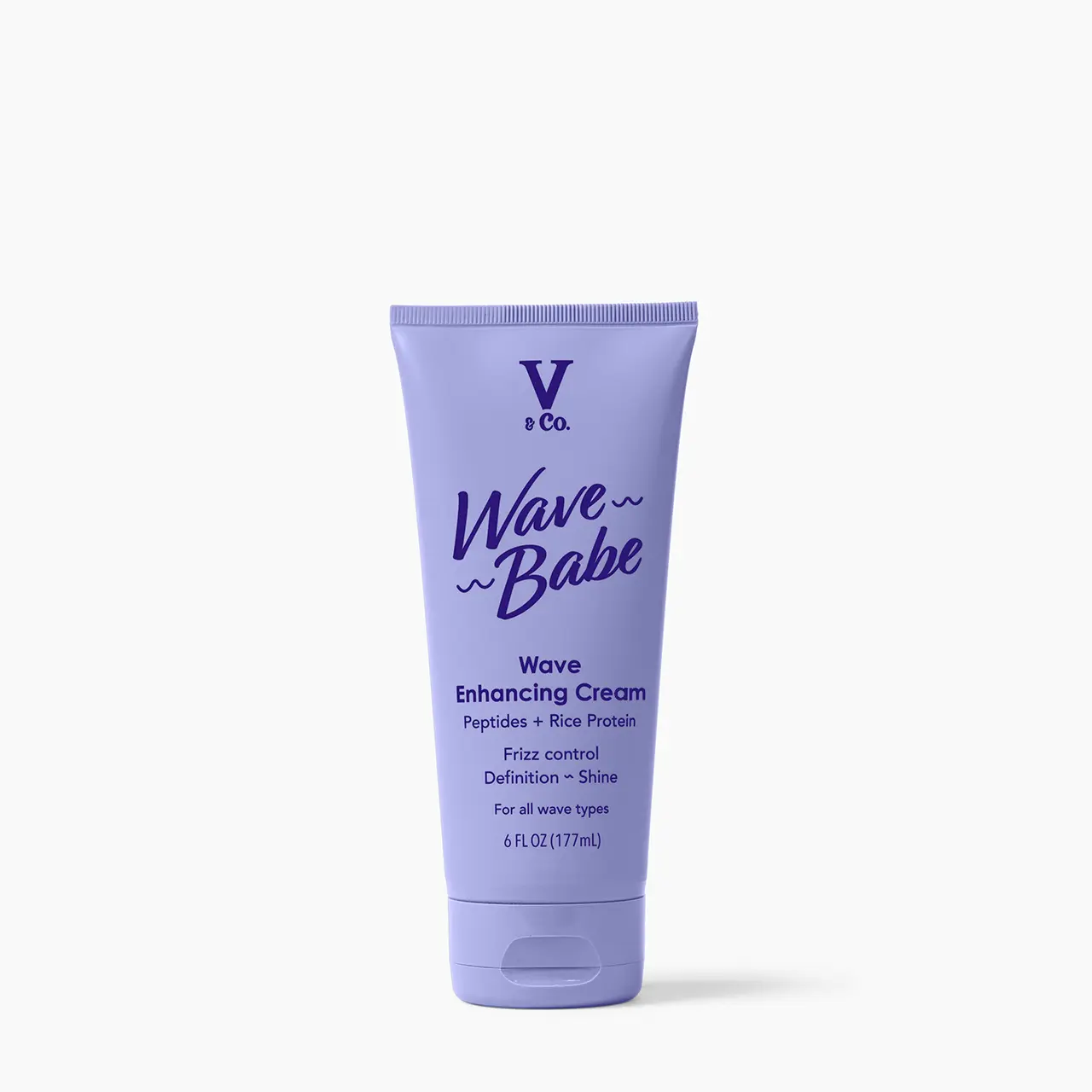 V&Co. Beauty Wave Babe Wave Enhancing Cream – Anti-Fizz Hair Cream for Wavy Hair, Hydrating Hair Care with Peptides & Rice Protein – 6 fl oz