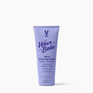 V&Co. Beauty Wave Babe Wave Enhancing Cream – Anti-Fizz Hair Cream for Wavy Hair, Hydrating Hair Care with Peptides & Rice Protein – 6 fl oz