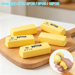 Children's Day Simulated Butter Stick Squeezing Toy, Creative PU Milk Strawberry Cheese Stick, Stress Relief Squeezing Toy, Soft, Sticky, Slow Rebound, Slow Rising Squishies