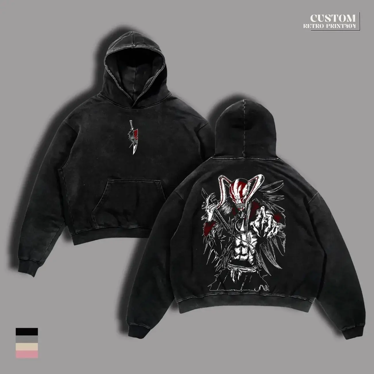 Ichigo Hollow Form Bleach Anime Shirt T-Shirt & Hoodie, Vintage Washed Oversized Graphic Tee, Vasto Lorde Mask Art, Kurosaki Ichigo Transformation, Unisex Streetwear Anime Merch Gift for Bleach Fans PFH