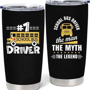 Bus Driver Appreciation Gifts for Men - End of The Year Gifts for Bus Driver - School Bus Driver Retirement Gift, 20 oz Insulation Stainless Steel Tumbler
