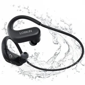 LOBKIN Waterproof Earbuds for Swimming, Bone Conduction Headphones IPX8 Swimming Headphones 8GB Memory Bluetooth 5.4 Wireless 8H Playtime in Ear Underwater Sport Earphones for Swimming, Running