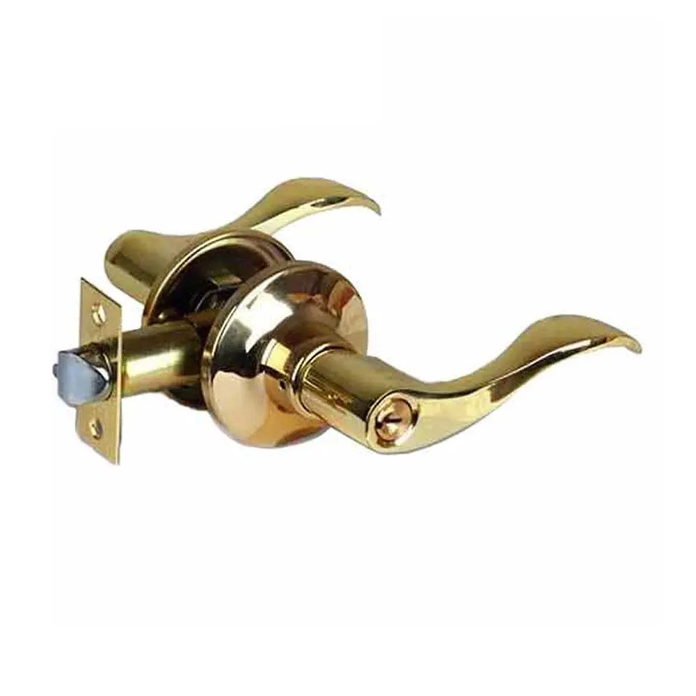 Polished Brass Grade 3 Entrance Leverset (KLE01-PB-SC1) with Keys, Reversible Handles, Backset-Adjustable Design, Backsetadjuatable Door Hardware