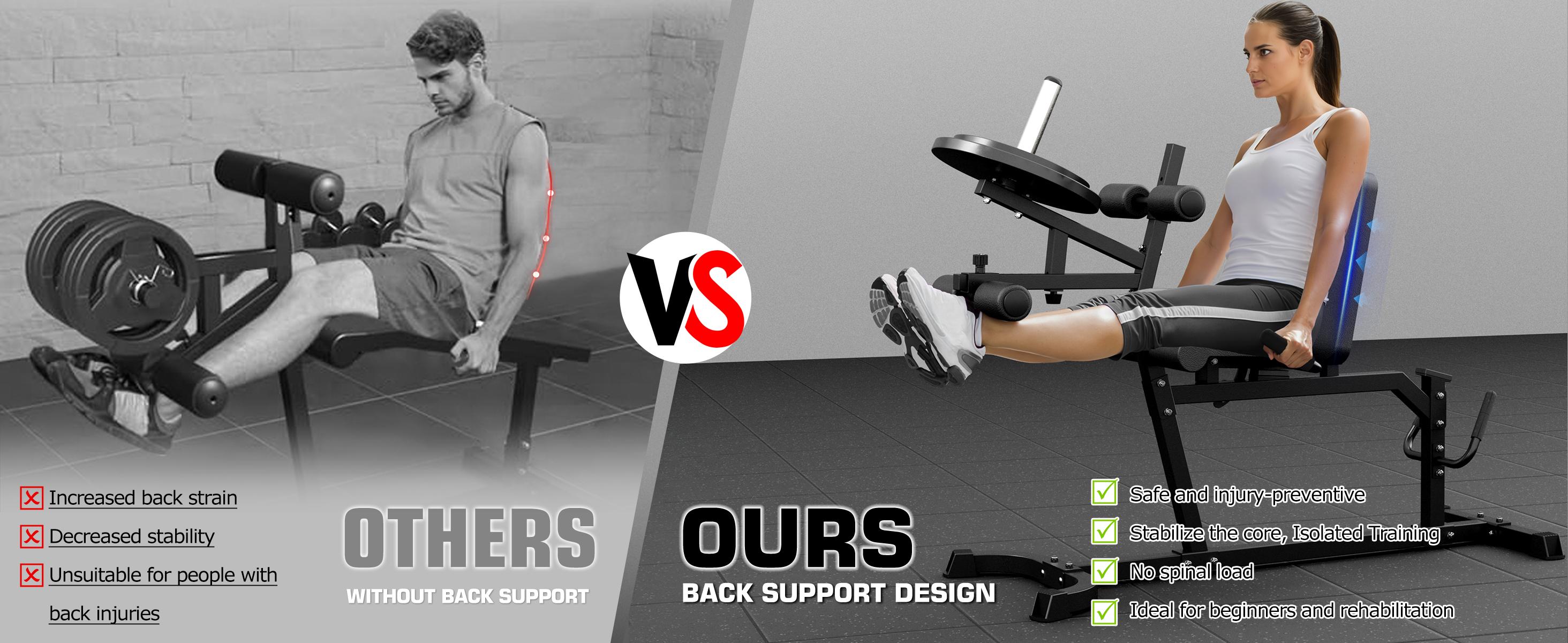 MIKOLO Leg Extension & Curl Machine, Adjustable Seated Leg Extension and Lying Leg Curl Equipment for Lower Body Workouts at Home Gym, 600LB Capacity Strength Training Accessory