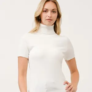 Turtle-neck Short-sleeve Pull Over Sweater