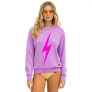 BOLT CREW SWEATSHIRT - NEON PURPLE // NEON PINK