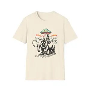 Jesus Riding a Dinosaur Unisex Tee, Funny Zombie Apocalypse Offensive Shirt Classic Cotton Top Retro Menswear T-Shirt Vibe