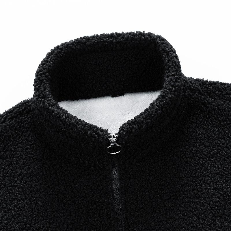Men's Winter Sherpa Fleece Jacket with Stand Collar, Full Zip Closure, Loose Fit for Functional Style, Suitable for Casual Wear
