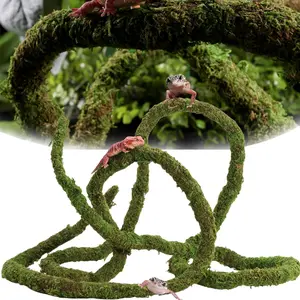 Moss Vine for Reptiles, Bendable Climbing Vines Reptile  Accessories,  Moss Rope for Leopard Gecko, Lizard, Snake, Chameleon, Frog Terrarium Decor (Jungle Green, 9.8 FT)