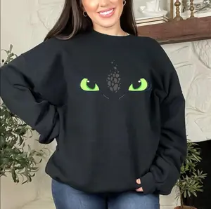 Epic Universe Sweatshirt, Cute Black Dragon Fantasy Top, Family Theme Park Trip Outfit, Toothless And Hiccup Flying Dragon Crewneck