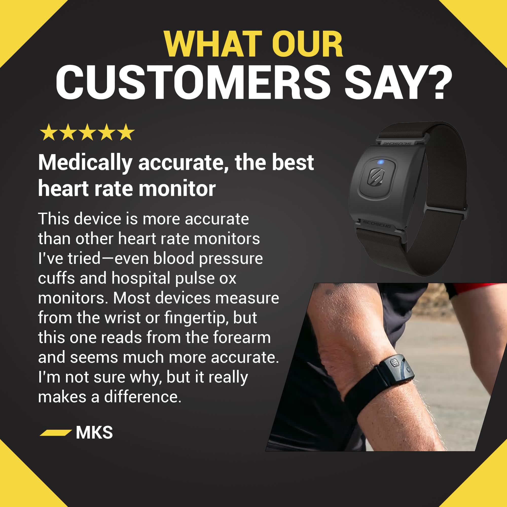 Scosche Rhythm+2.0 Armband Heart Rate Fitness Monitor - Bluetooth, Waterproof, Dustproof, 24-Hour Battery Life, Wireless Range 100 ft, Green/Yellow Sensor