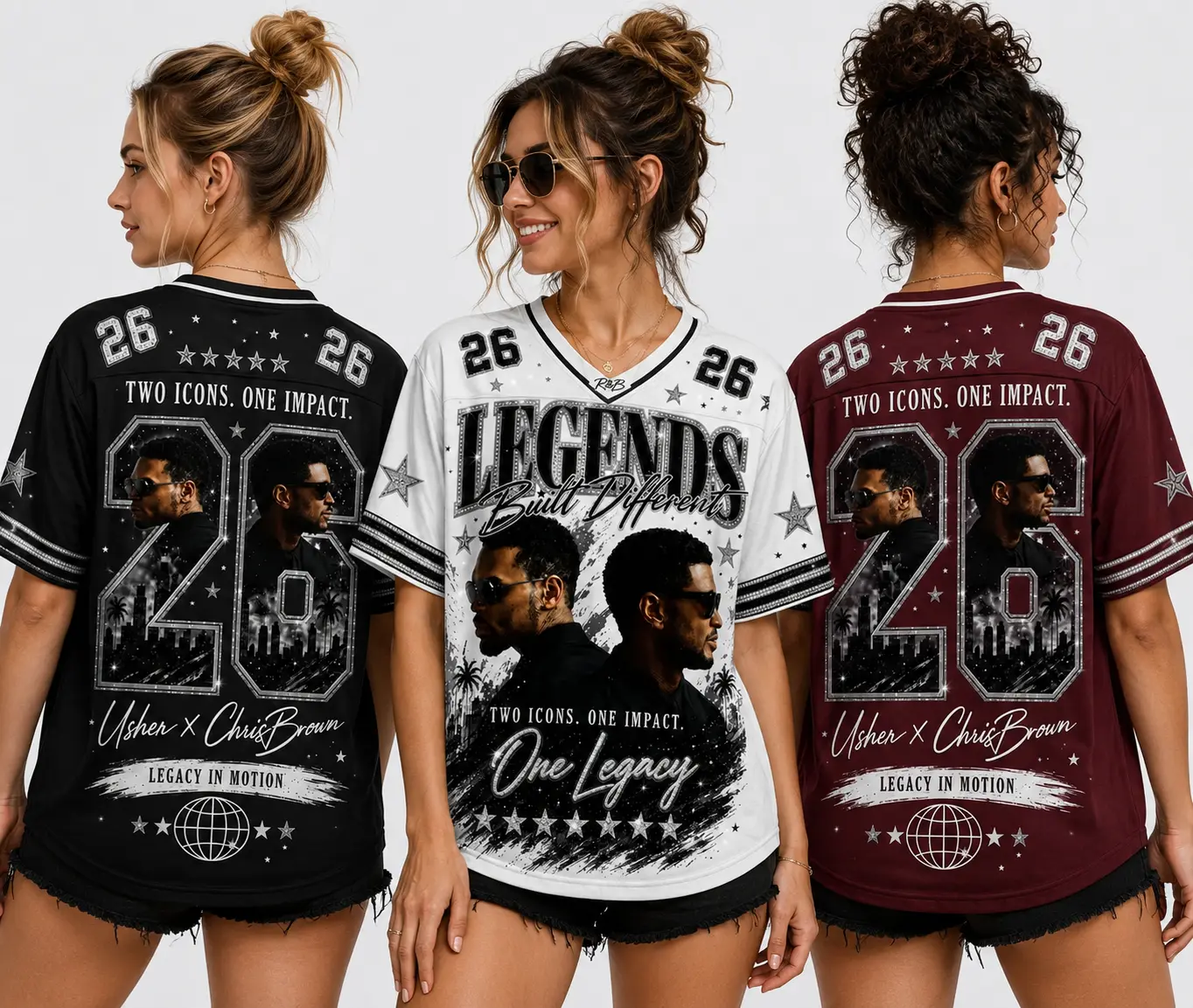 26 Legends Raymond & Brown Soccer Jersey Shirt – R&B Tour Hip Hop Graphic Tee, Unisex Fan Gift Streetwear Top