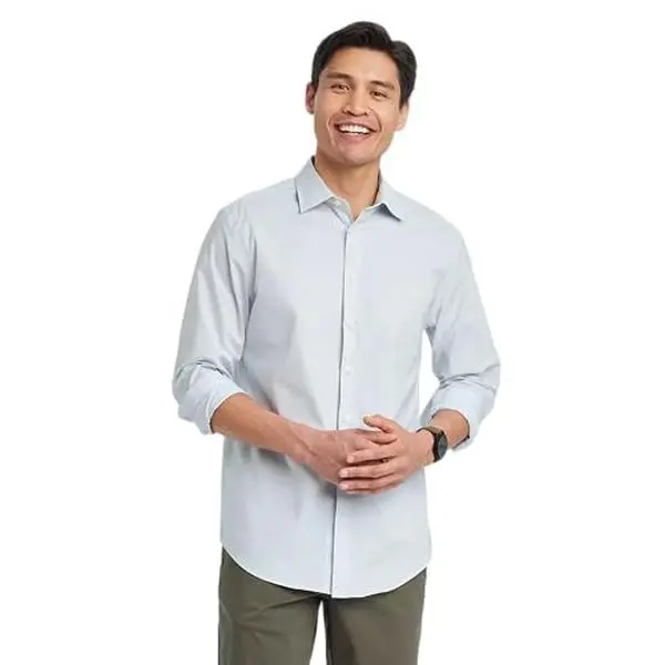 Goodfellow & Co Men's Performance Button-Down Shirt Tie Collared Long Sleeve