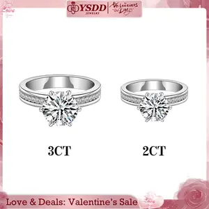 【#3 Queen】2-3 Carat Synthetic Moissanite Rings in 925 Sterling Silver