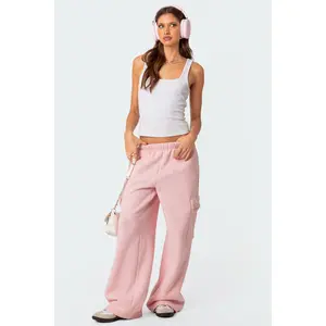 Wide Leg Cargo Sweatpants