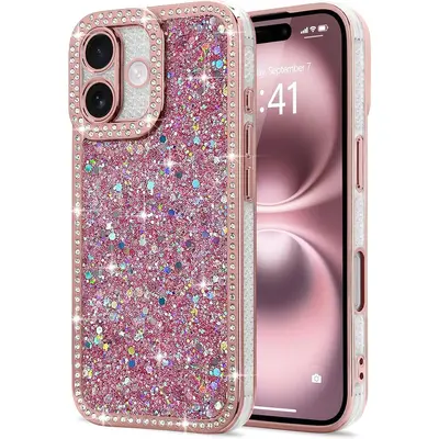 Riccase For IPhone 11 Case, Clear Cute Glitter Sparkly Transparent Phone Case For Women Girls, Soft TPU Anti-Yellow & Shockproof Protective For IPhone 11 6.1 Inch, Purple Glitter - View #7
