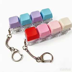 Glowing Keyboard Fidget Keychain with LED Lights Stress Relief Clicker  Focus-Enhancing Calm Anxiety Accessory  Stylish Design