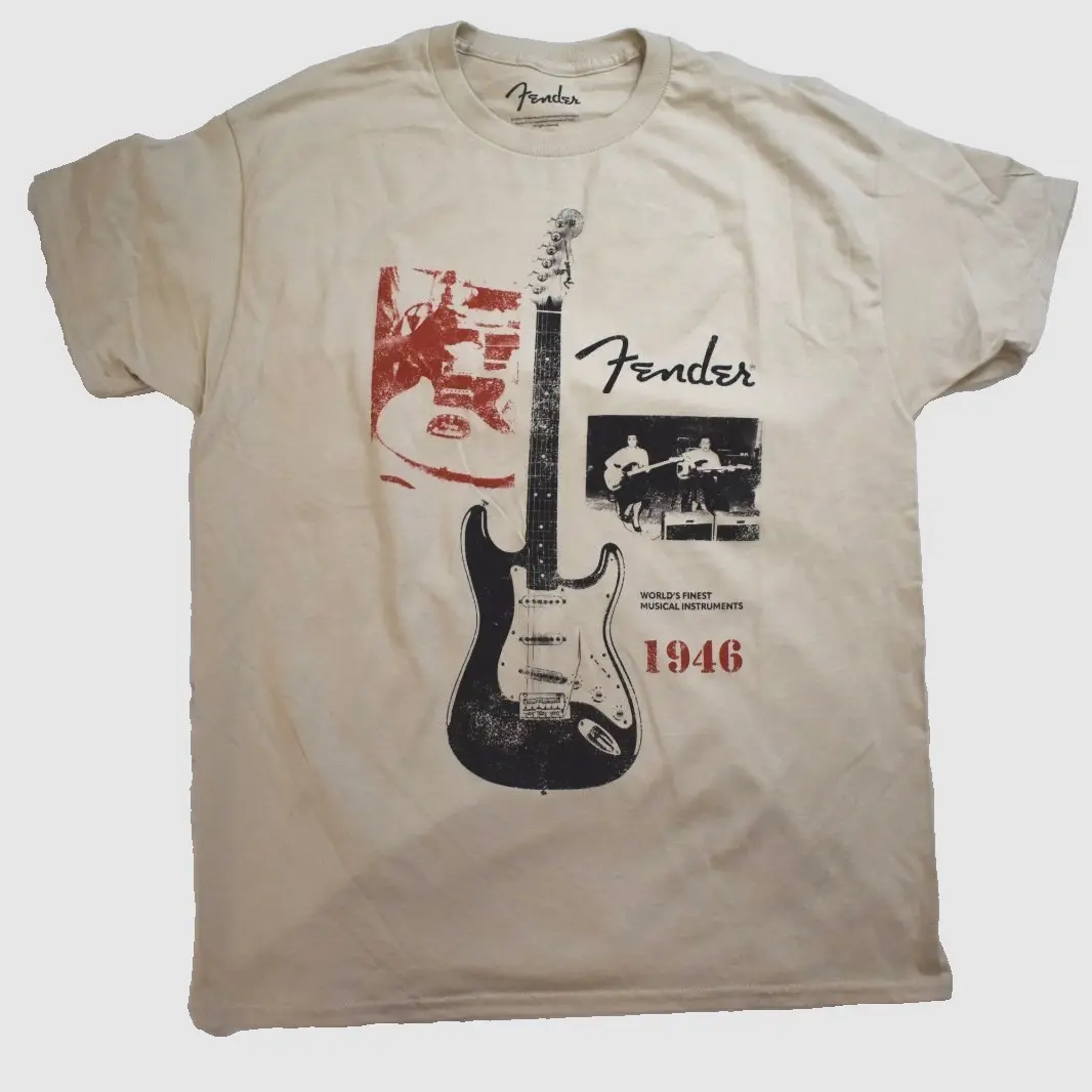 Fender Mens Fender Guitar World's Finest Musical Instruments Shirt T-Shirt Made In USA, All Colors, Gift for Women Men, US Size S-6XL, 100% cotton, Classic Fit, Unisex T-Shirt
