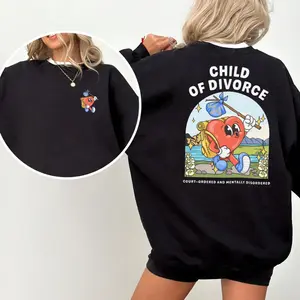 Child Of Divorce Sweater, Mentally Disordered Heart Sweater, Dark Humor Graphics Sweater, Women's Gifts, Casual Womenswear, Unisex