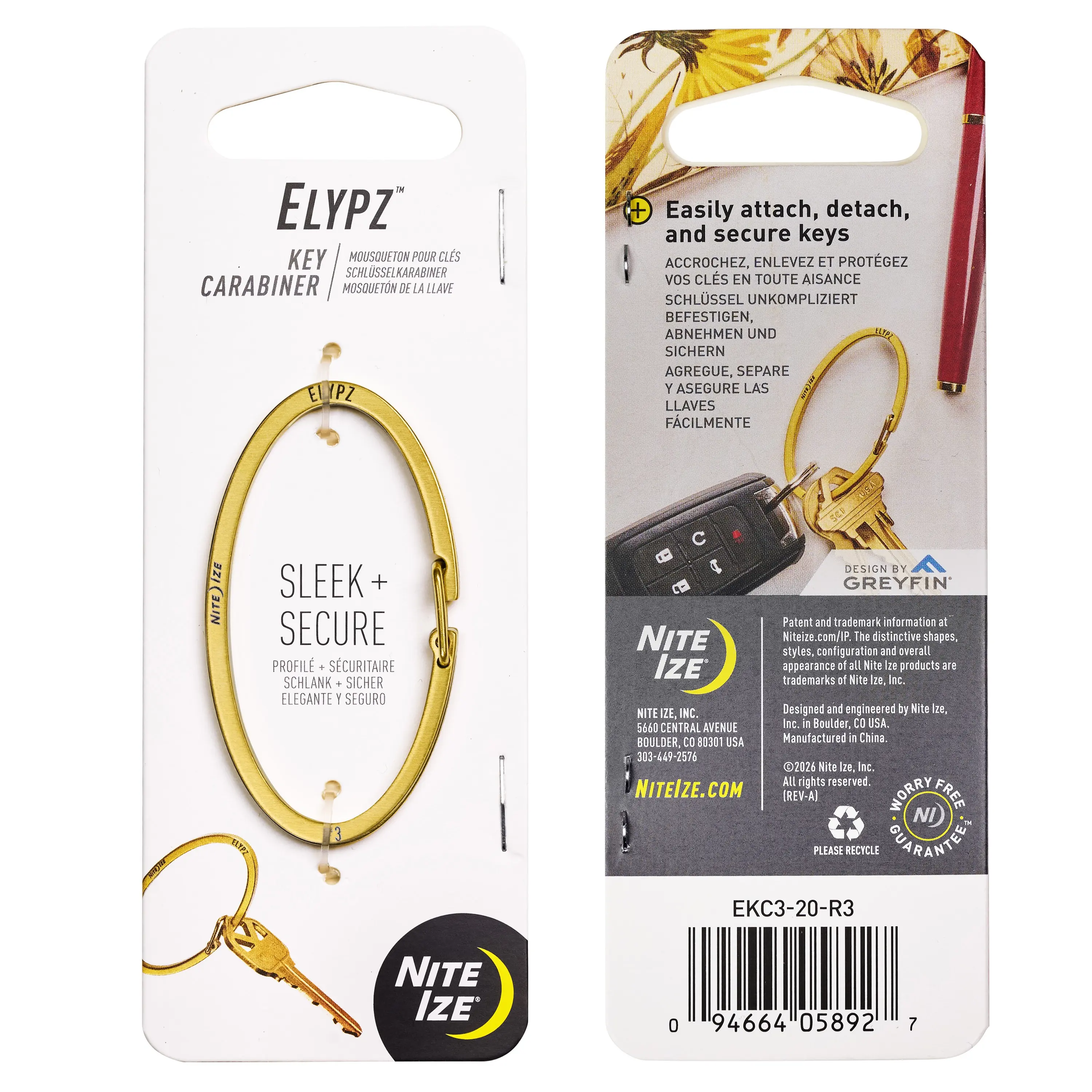 Elypz™ Key Carabiner - Brass