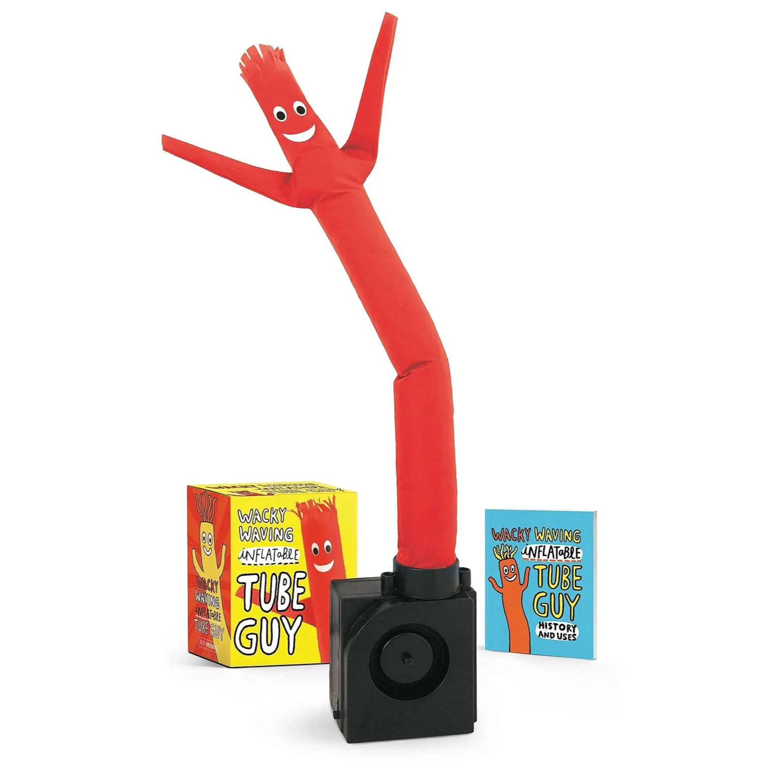 RP Minis Wacky Waving Inflatable Tube Guy Mini Desk Toy & Book – TikTok Funny Office Desk Decor Stress Relief White Elephant Gag Gift for Coworkers