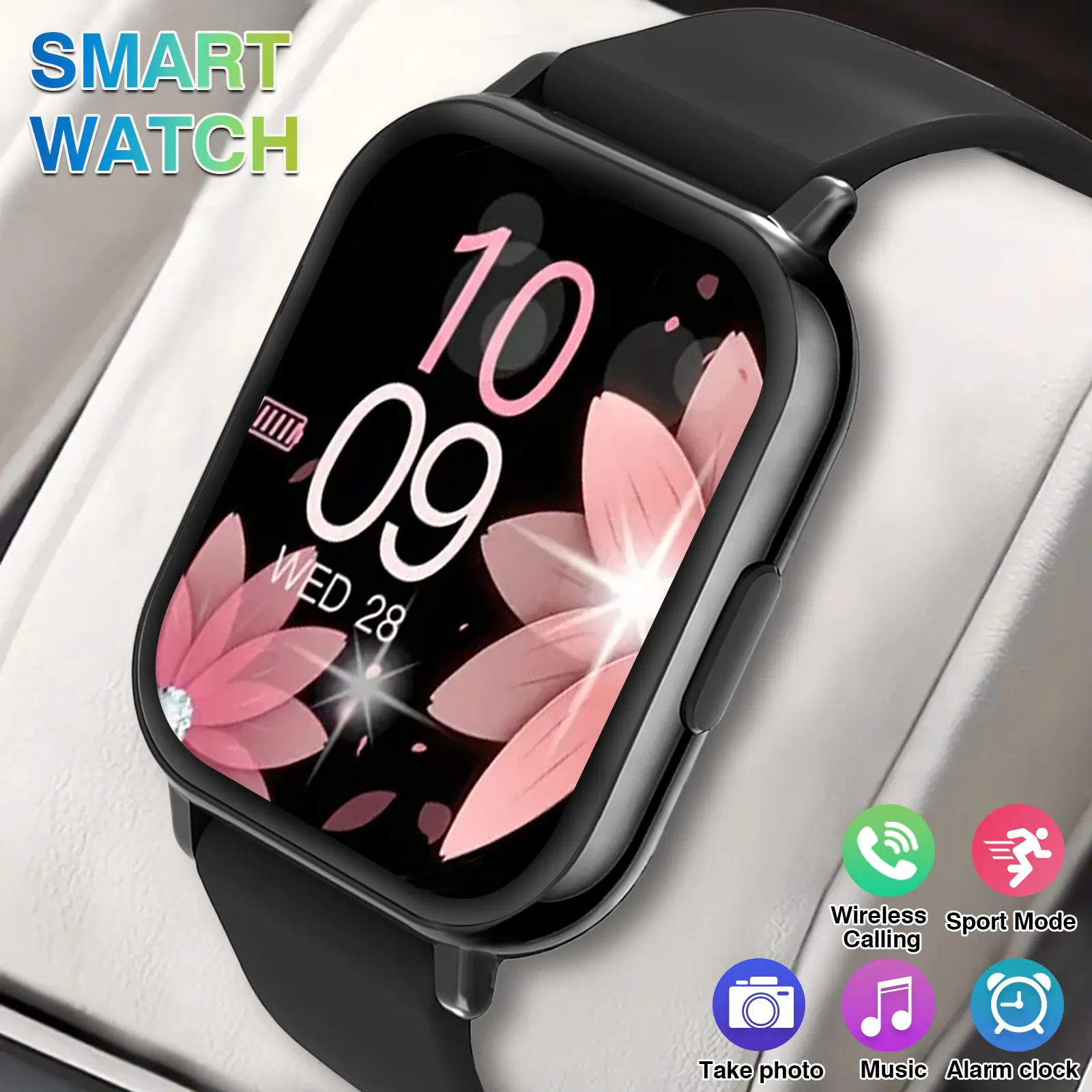 Hot Sale 1.83-inch HD Touchscreen Multifunctional Smartwatch - Wireless Calling, Photo Capture, Music Control | Android/Iphone Compatible, Unisex Style,  Alarm & Call/SMS Alerts, Touchscreen Wearable