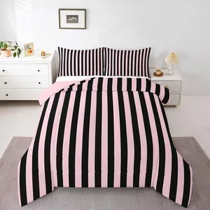 Feelyou Multi-Size Digital Print Striped Geometric Art Duvet Quilt Set - Luxury Breathable Microfiber Bedroom Bedding, Soft Modern Lightweight Decorative Bed Comforter for Room Decor, Bedroom Bedding Set, Decorative Bedding Set