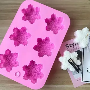 Silicone Candle Mold Snowflake Shape, Christmas Snowflake Wax Mould, Soy Wax Candle Making Tool, Aromatherapy Candle Crafting Kit, Wax Melt
