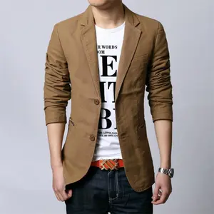 Spring and Autumn Two-Button Suit Men's Korean-Style Slim Fit Small Suit Men's Cotton Jacket plus Size Single Menswear Long Sleeve