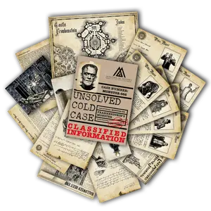 Halloween Cold Case File Murder Mystery Game - Find Frankenstein's Brain Escape Room - Perfect Date Night Game - Phys