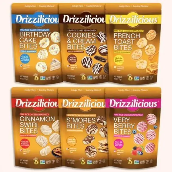 6 Pack - Drizzilicious Mini Rice Cakes Variety Pack 4oz