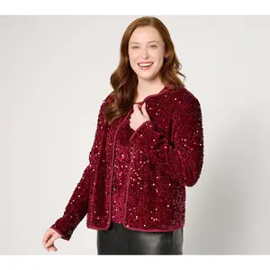 nicole by Nicole Miller Sequined Velvet Blazer