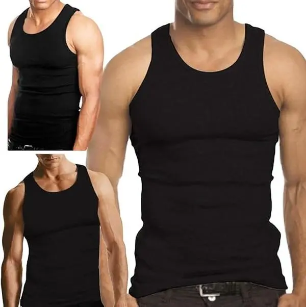 3 Pack Men's A-Shirt, Tank Top Gym Workout Undershirt (Slim & Muscle Fit ONLY),Wife Beater Tank Top,Men's Undershirt,Tank Tops for Men Male,Muscle A- shirts for Men,Sleeveless Tanktops,Plain Mens Vests,Breathable Cool Tank Top